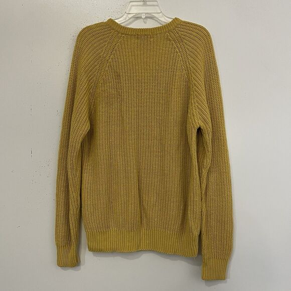 Sears Vintage Mens Sweater M Chunky Knit V Neck Coastal Preppy Heritage Yellow - Picture 3 of 8